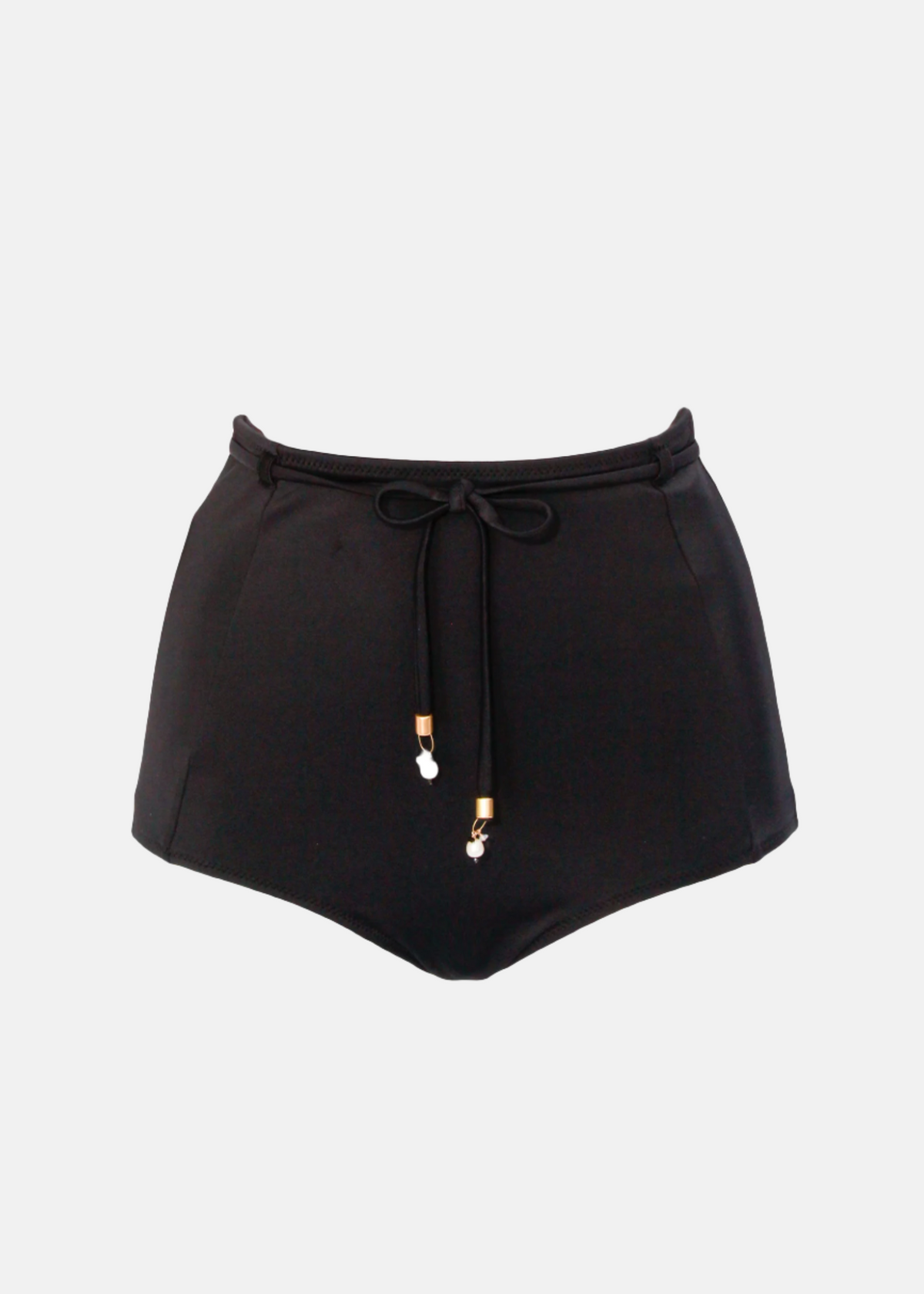 Pardon My French Black Breve Bottom by Swimspiration with Black Spinel, Moonstone, Pearls