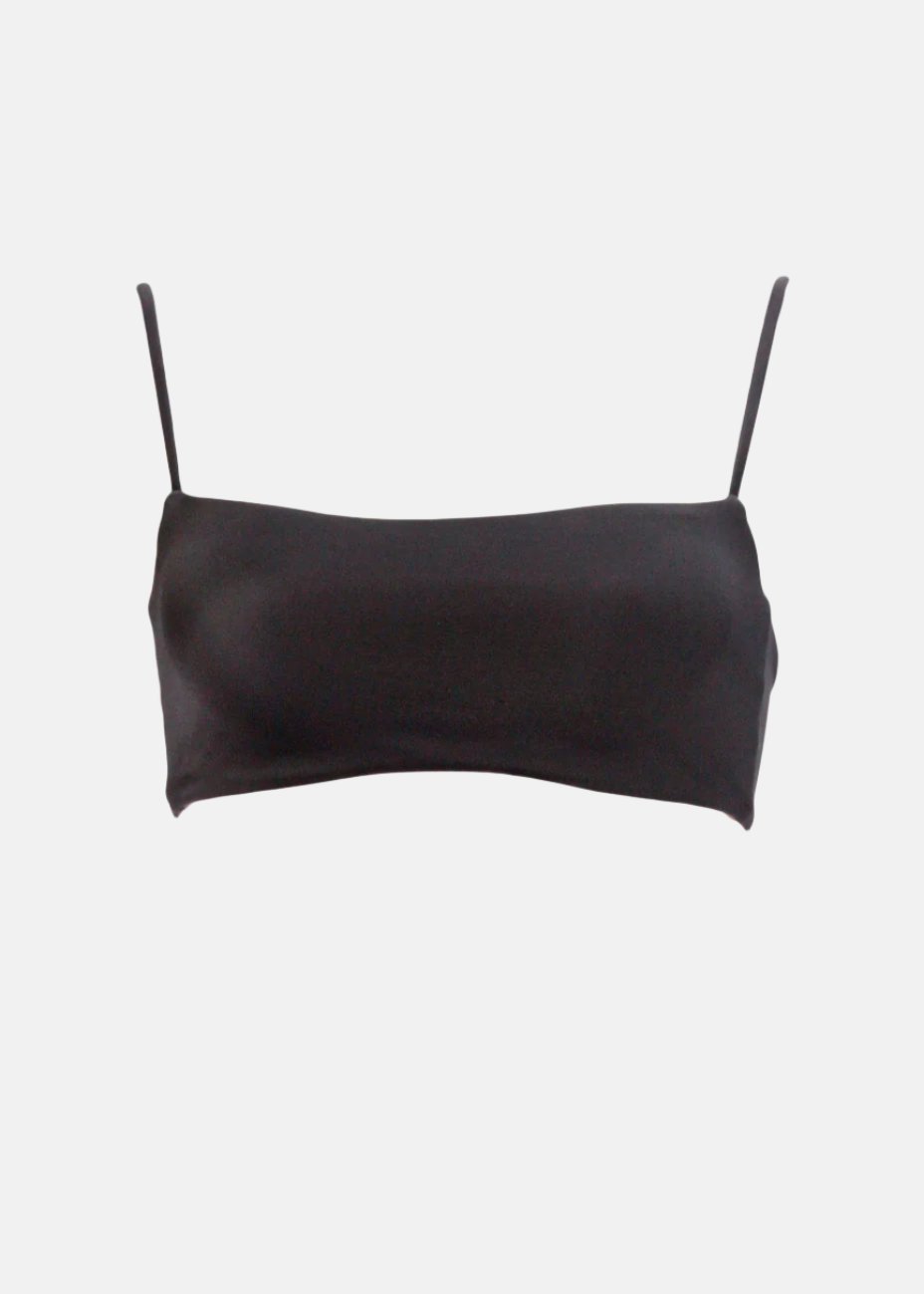 Pardon My French Black Bandeau Top by Swimspiration with Black Spinel, Moonstone, Pearls